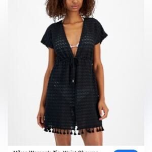 MIKEN NWT Tie-Waist Chevron-Knit Cover Up XL